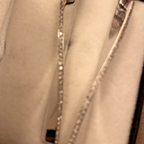 Gorgeous dangle, 14 karat gold diamond swirl, earrings designer 3 1/4 inch. - Picture 5 of 8